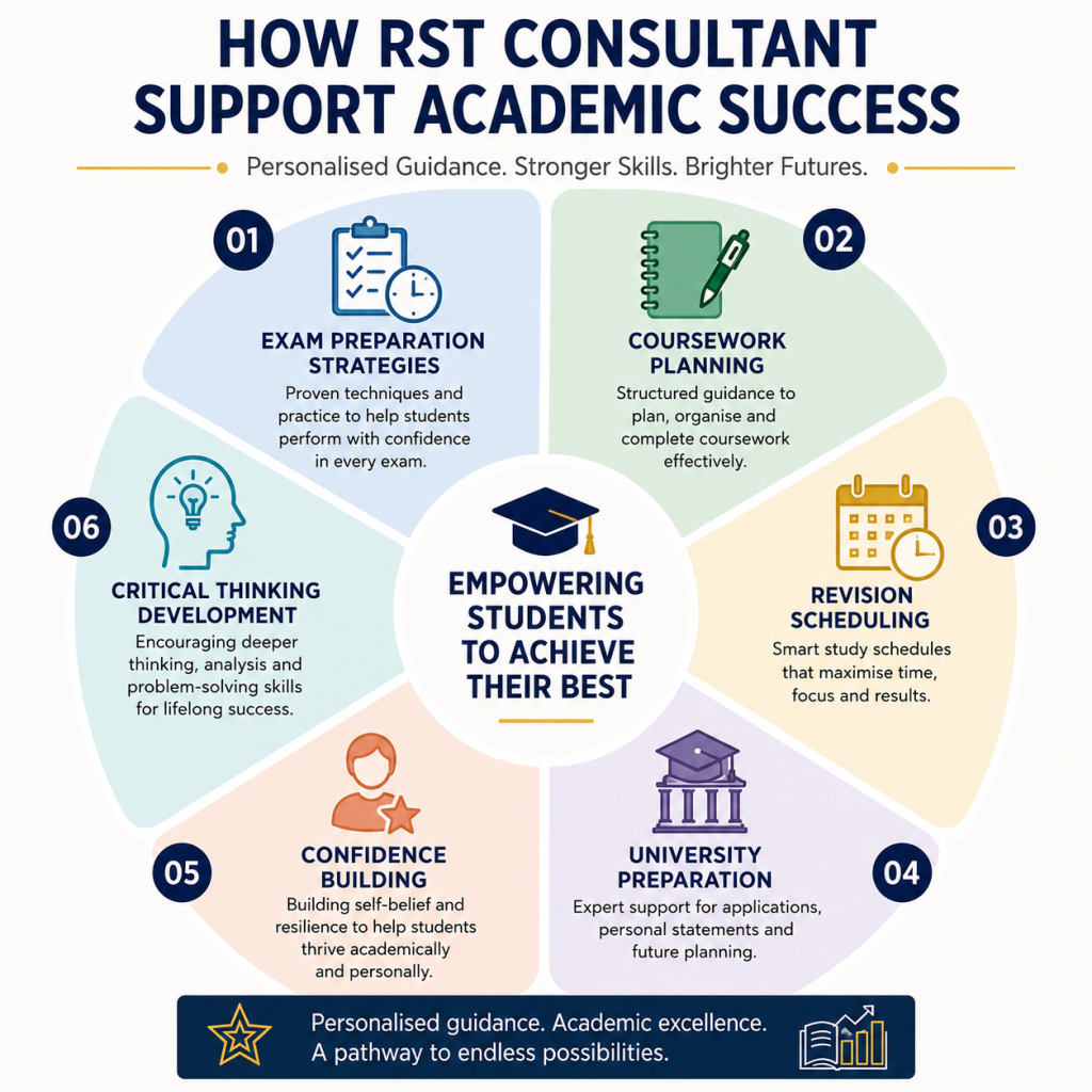 Academic success infographic for RST Consultancy