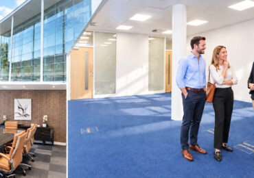 Serviced office viewing at The Brentano Suite Elstree with modern meeting room.