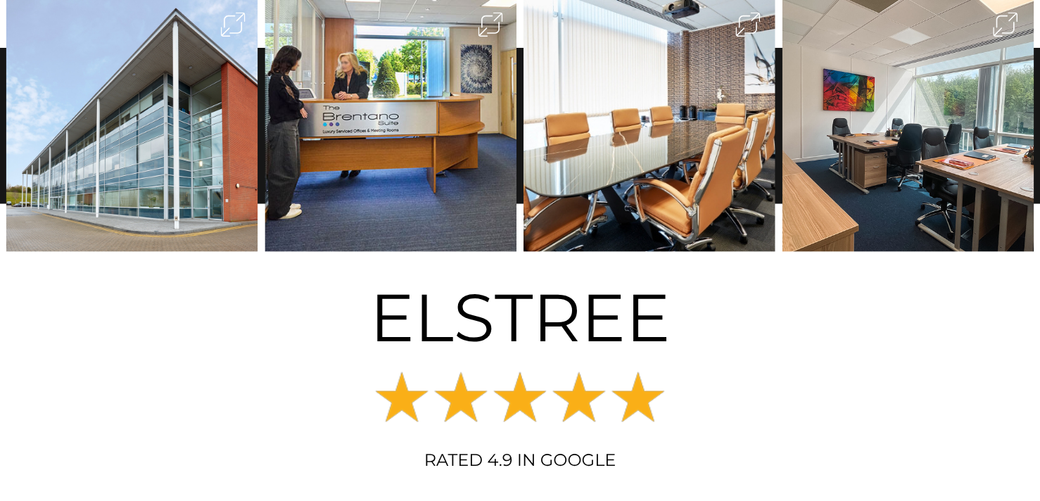 Modern serviced office space at The Brentano Suite Elstree in Borehamwood, Hertfordshire.