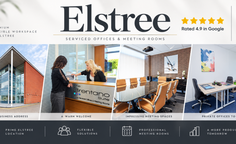 Modern serviced office space at The Brentano Suite Elstree in Borehamwood, Hertfordshire.